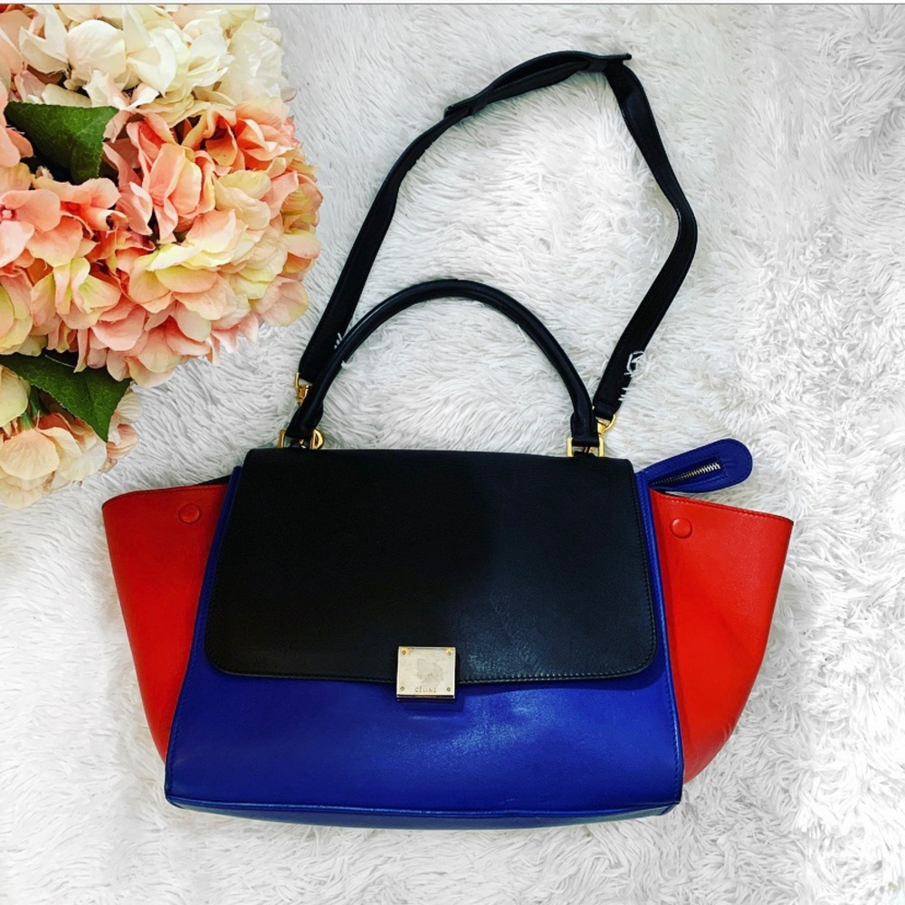 Authentic Celine Medium Tri-color Trapeze Bag